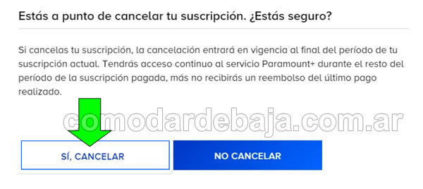 Paramount Plus Argentina Dar de Baja y App)